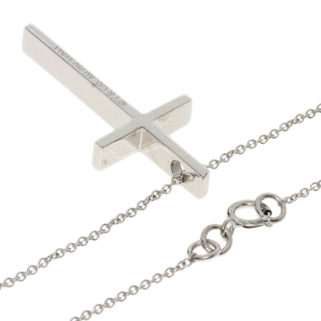 TIFFANY&Co. ティファニー クロス ネックレス K18ホワイトゴールド 