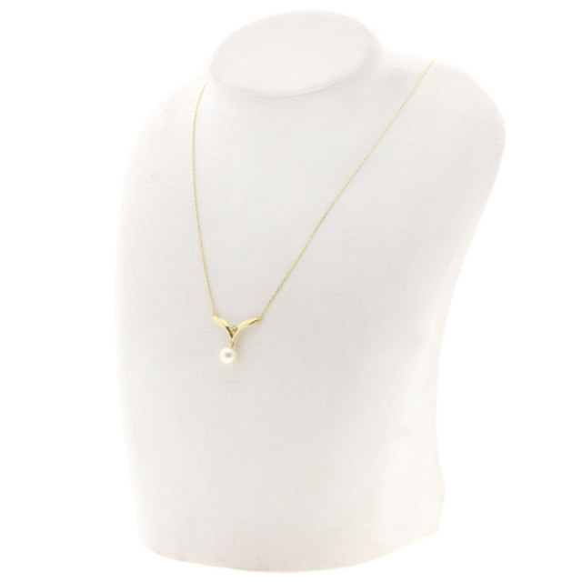 MIKIMOTO ミキモト パール 真珠 ダイヤモンド ネックレス K18イエロー  