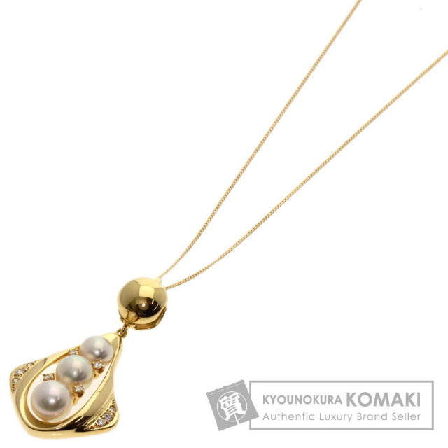 逆輸入 MIKIMOTO ミキモト パール 真珠 ダイヤモンド ネックレス K18 アクセサリー