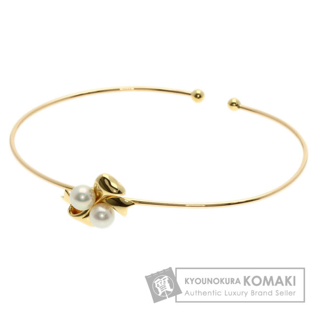 MIKIMOTO ミキモト パール 真珠 リボンモチーフ バングル ブレスレット 
