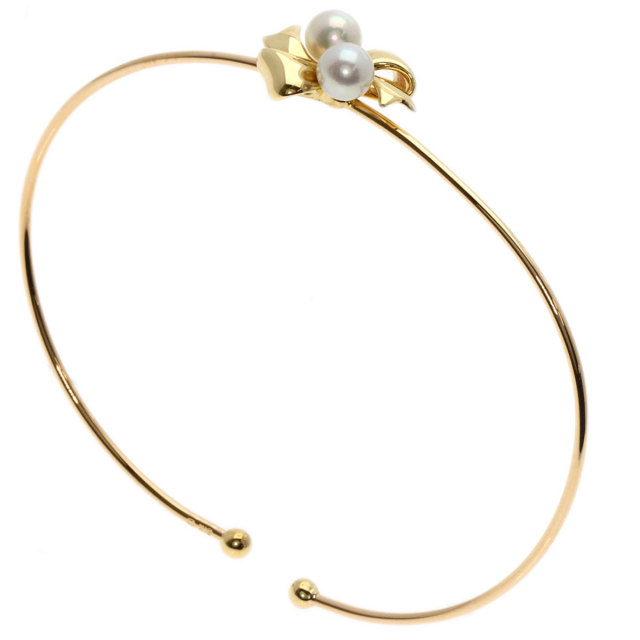 MIKIMOTO ミキモト パール 真珠 リボンモチーフ バングル ブレスレット 