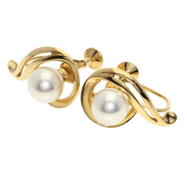 MIKIMOTO ミキモト パール 真珠 イヤリング K18イエローゴールド
