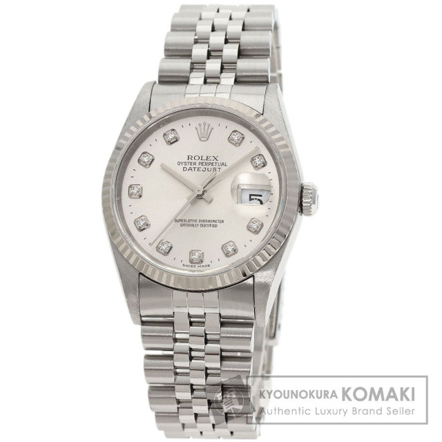 ROLEX ロレックス 16234G デイトジャスト 10P ダイヤモンド 腕時計 