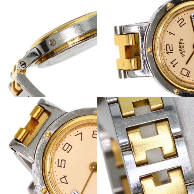 HERMES エルメス クリッパー 旧ベルト 腕時計 ステンレススチール  