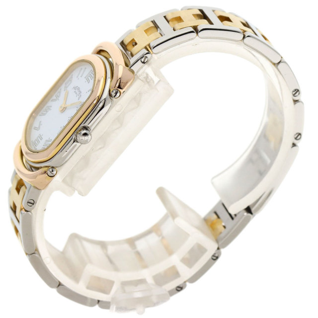 HERMES エルメス ラリー 腕時計 ステンレススチール/SSxGP レディース 