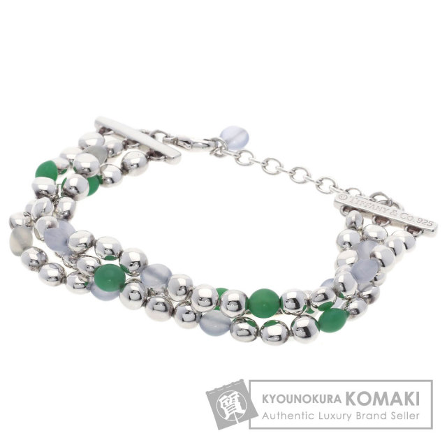 TIFFANY&Co. ティファニー 天然ストーン 3連 ブレスレット シルバー 