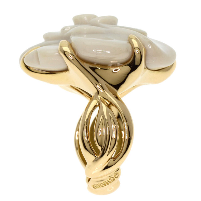 CHANEL シャネル カメリア カルセドニー リング・指輪 K18イエロー  