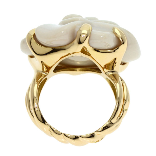 CHANEL シャネル カメリア カルセドニー リング・指輪 K18イエロー  
