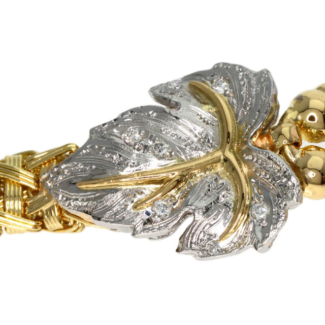 NOBUKO ISHIKAWA 石川暢子 リーフ ダイヤモンド ネックレス K18  