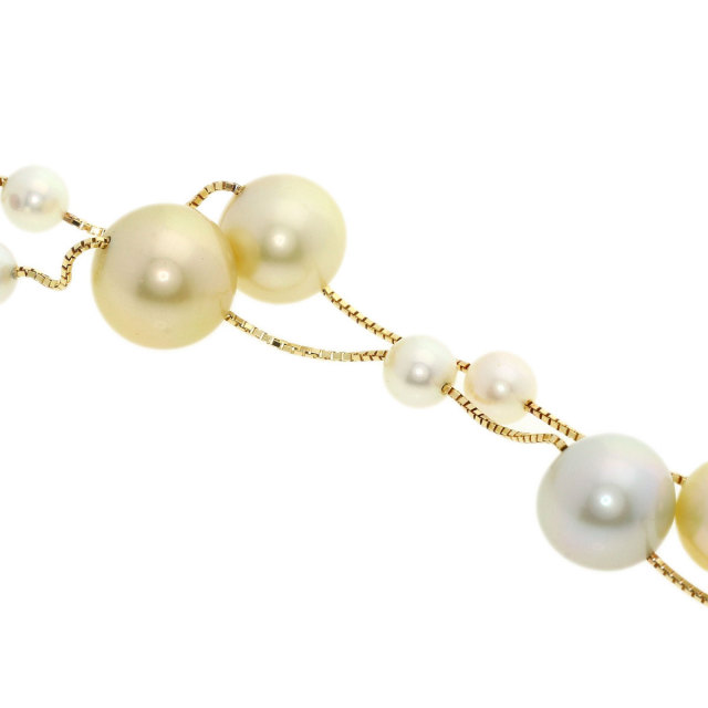 TASAKI タサキ ステーション パール 真珠 マルチカラー ネックレス K18 