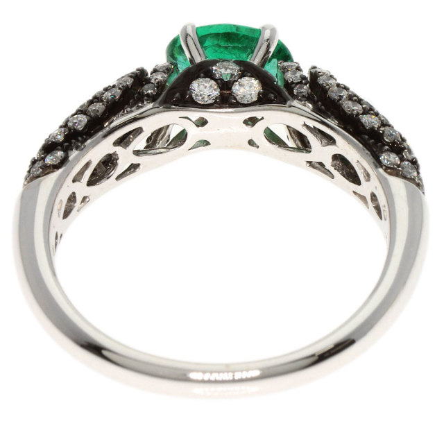 0.62ct エメラルド ダイヤモンド リング・指輪 K18ホワイトゴールド 4g