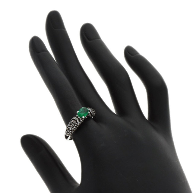 0.62ctエメラルドダイヤモンドリング 0.62ct エメラルド ダイヤモンド リング・指輪 K18ホワイトゴールド 4g