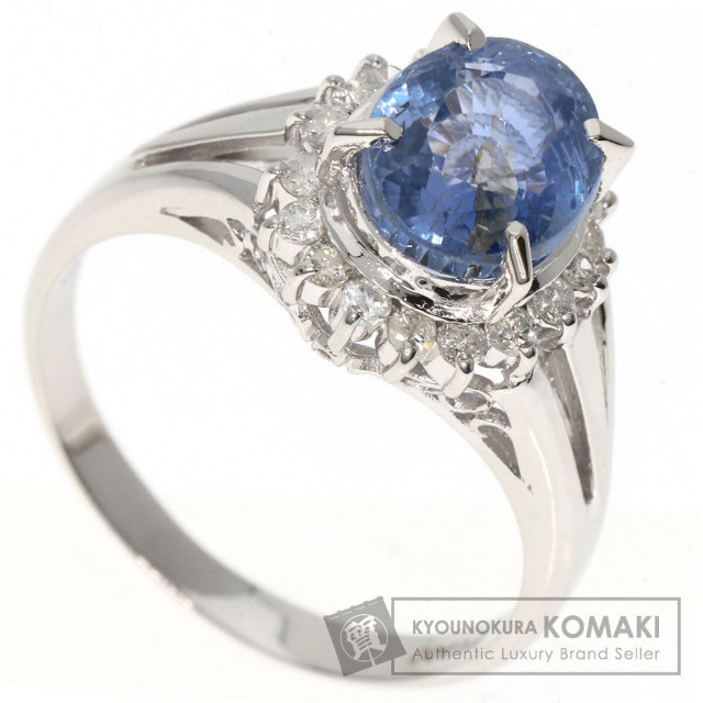 Pt900 サファイア・ダイヤモンド 指輪 品番r21-71