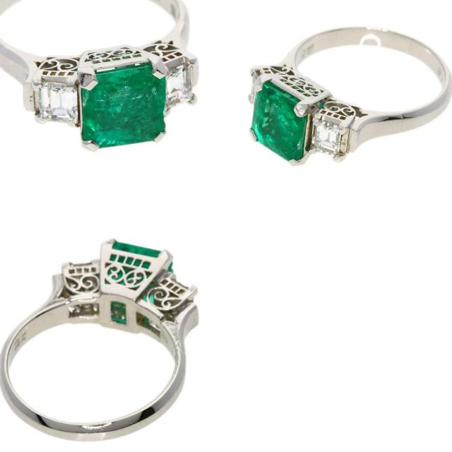 エメラルドダイヤプラチナ850リング 楽天市場】プラチナ850 エメラルド ダイヤモンド リング : ジェム