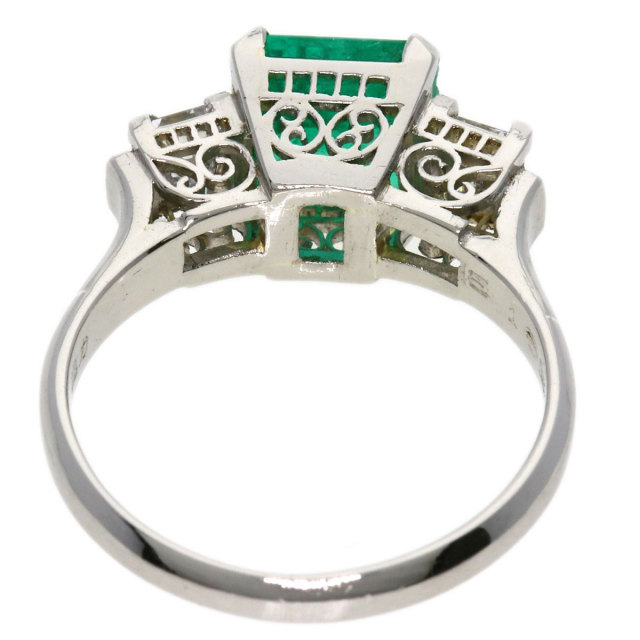 1.62ct エメラルド ダイヤモンド リング・指輪 プラチナPT850 4.5g