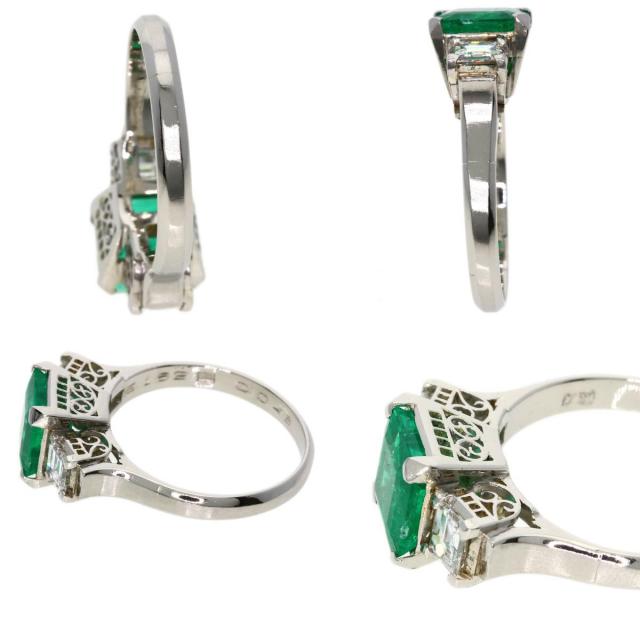 エメラルドダイヤプラチナ850リング 1.62ct エメラルド ダイヤモンド リング・指輪 プラチナPT850