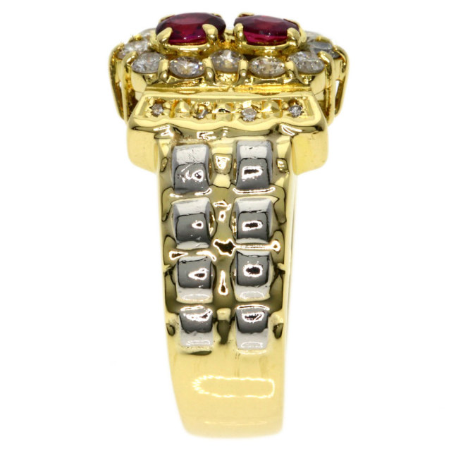 0.43ct ルビー ダイヤモンド リング・指輪 K18イエローゴールド