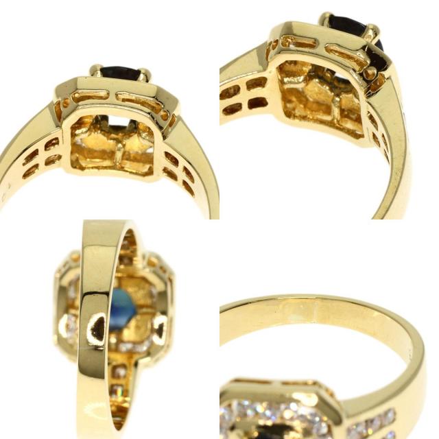 1ct サファイア ダイヤモンド リング・指輪 K18イエローゴールド 5.8g 