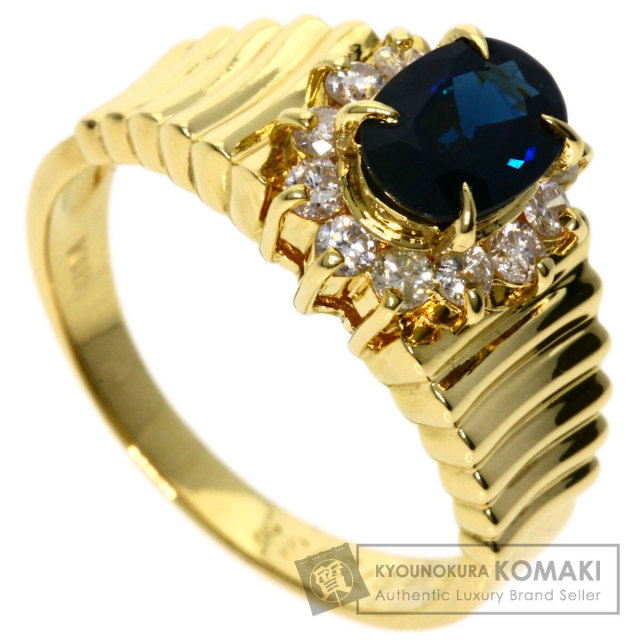0.97ct サファイア ダイヤモンド リング・指輪 K18イエローゴールド 