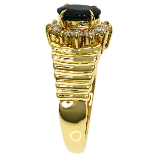0.97ct サファイア ダイヤモンド リング・指輪 K18イエローゴールド 