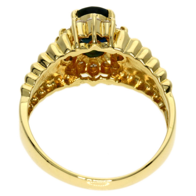 K18 サファイアダイヤリング 0.36ct 0.07ct 12号