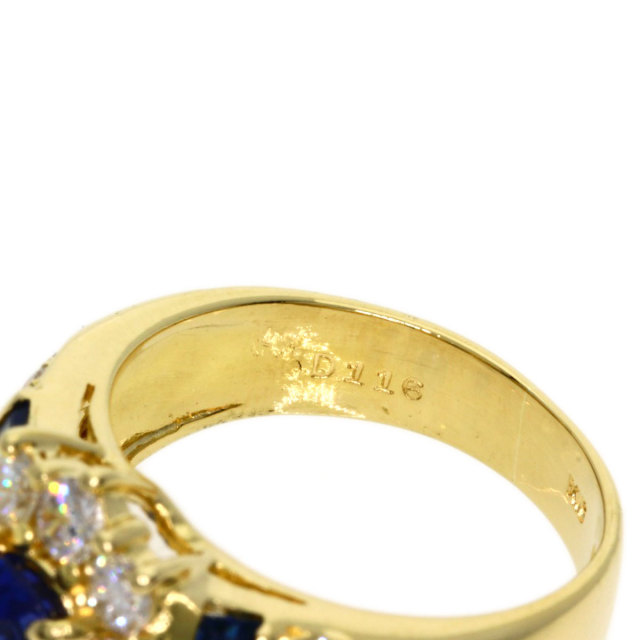 1.3ct サファイア ダイヤモンド リング・指輪 K18イエローゴールド 7.4 