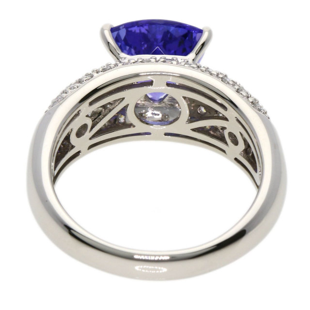 専用JG323★高級 タンザナイト2.15ct ダイヤ pt ヘッド ソ付 タンザナイト 2カラットアップ トリリアントカット