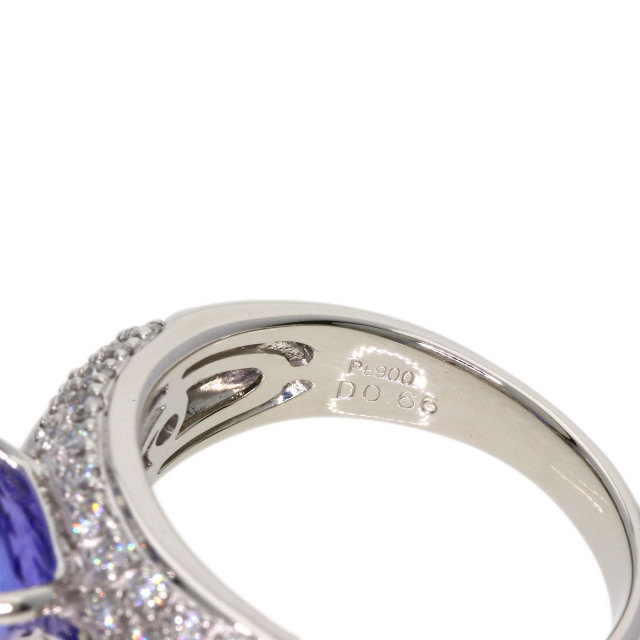 9/美品 K18(WG) タンザナイト2.309ct ダイヤ リング 指輪 3.2ct タンザナイト ダイヤモンド リング・指輪 プラチナPT900