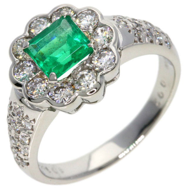 プラチナ pt900エメラルド ダイヤモンド リング good-luck-store_gur1183em