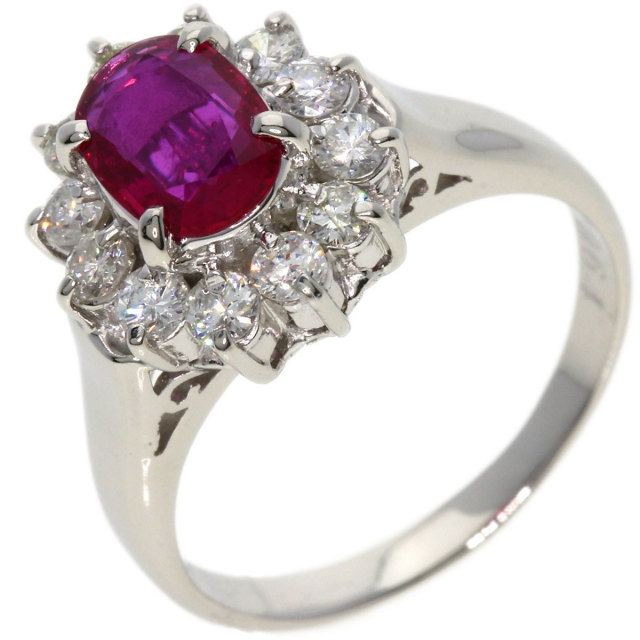 話題の行列 ルビー ダイヤモンド プラチナ/K18 0.493/0.033ct