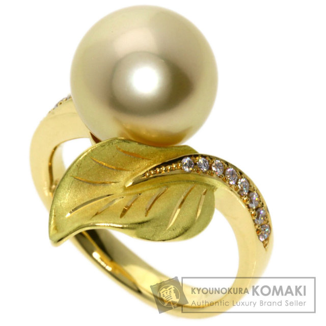 0.14ct パール 真珠 リング・指輪 K18イエローゴールド 7.4g