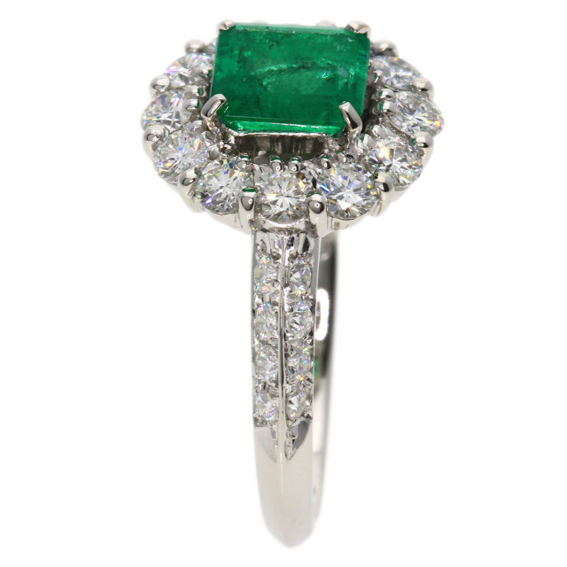 0.93ct エメラルド ダイヤモンド リング・指輪 プラチナPT900 4.9g  