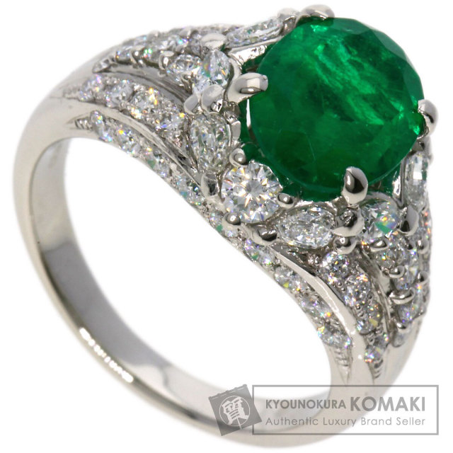 0.92ct エメラルド ダイヤモンド リング・指輪 プラチナPT900 8g 