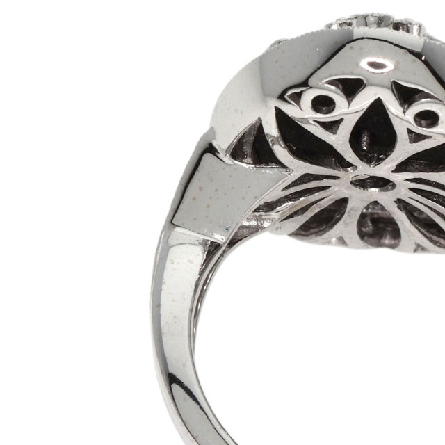 Queen クイーン オニキス ダイヤモンド リング・指輪 K18ホワイト