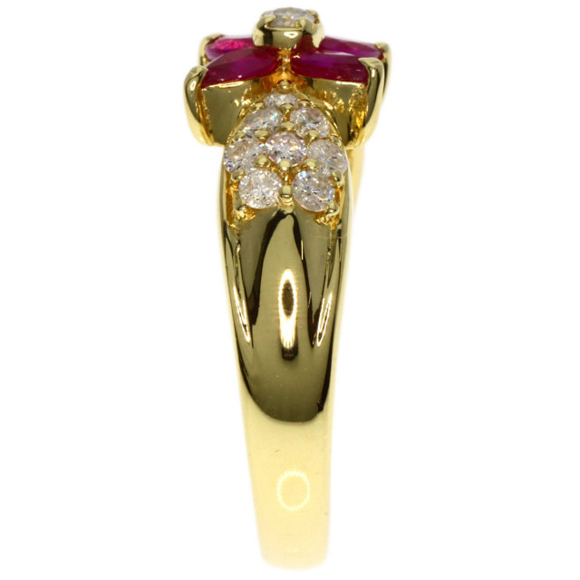 ルビー ダイヤリング K18 6.8g 約11.5号