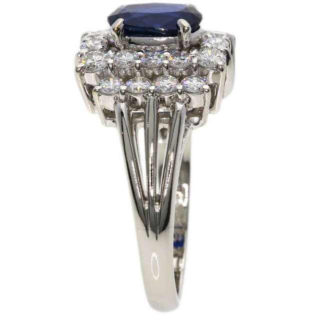 pt900ブルーサファイア ダイヤモンドリング ブルーサファイア