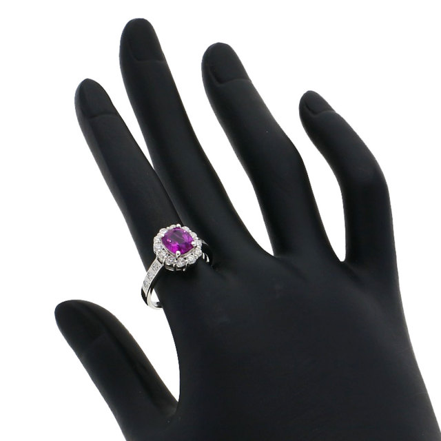 ピンクサファイアプラチナ900 1.87ct ピンクサファイア ダイヤモンド リング・指輪 プラチナ