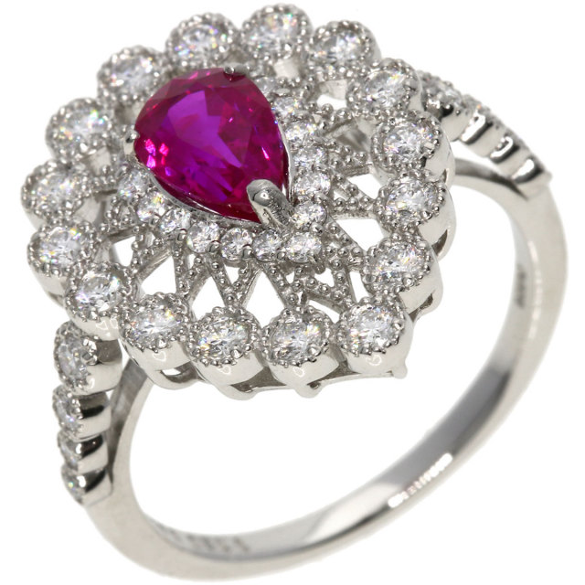 1.12ct ルビー ダイヤモンド リング・指輪 プラチナPT900 5.5g レディース