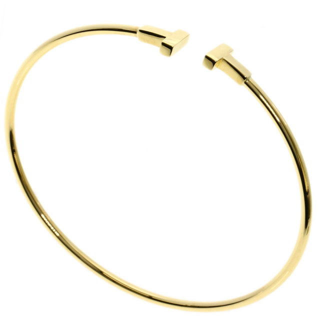 TIFFANY&Co. ティファニー Tワイヤー ナロー ブレスレット K18イエロー 