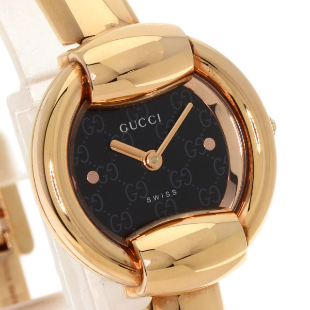 GUCCI グッチ 1400L ラウンドフェイス 腕時計 GP/GP レディース