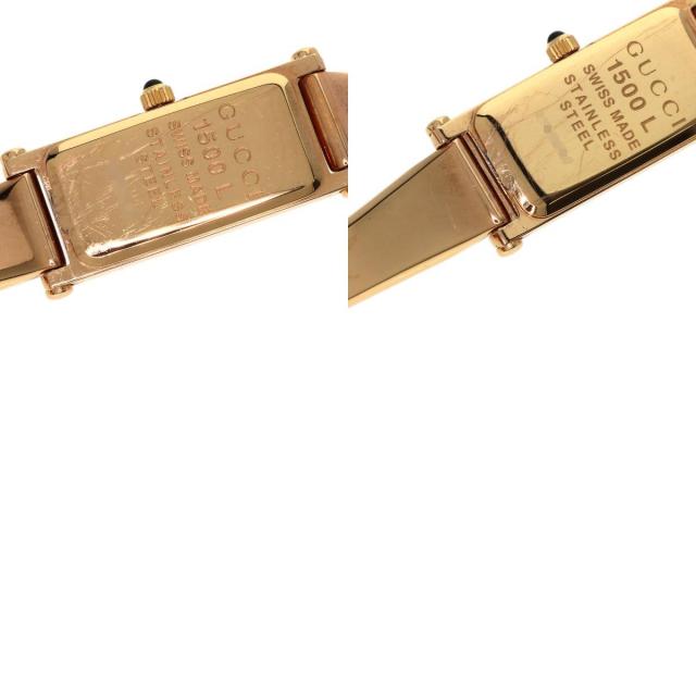 GUCCI グッチ 1500L スクエアフェイス バングル 1P ダイヤモンド GG 腕時計 PGP PGP レディース [中古] GUCCI グッチ 1500L スクエアフェイス バングル 1P ダイヤモンド GG