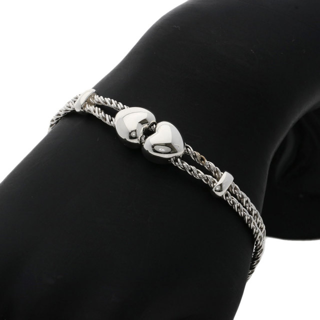 【美品】TIFFANY&Co. ティファニー ダブルロープ ハートブレスレット 美品】Tiffany & Co ダブルロープ ブレスレット ハート 廃盤