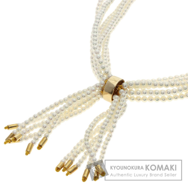 ミキモト ネックレス ベビーパール 真珠 6連 ダイヤモンド