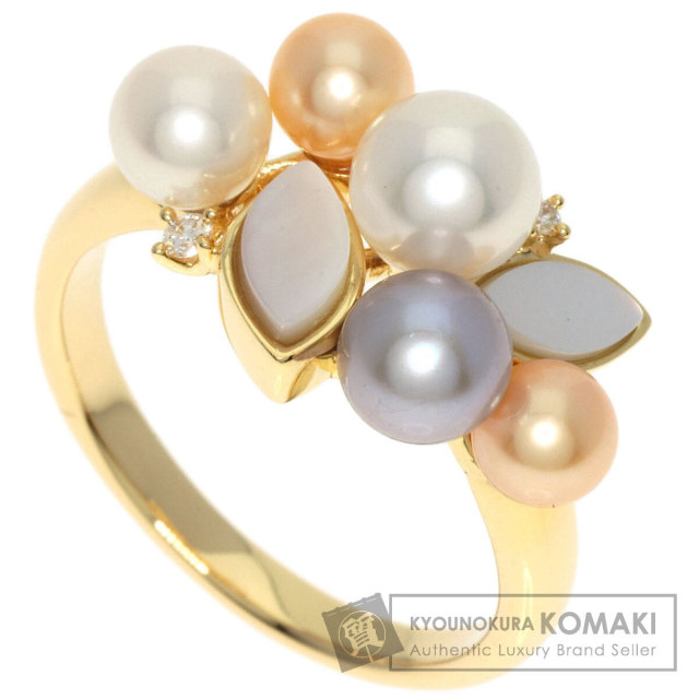 TASAKI タサキ パール 真珠 シェル 2P ダイヤモンド リング・指輪 K18  