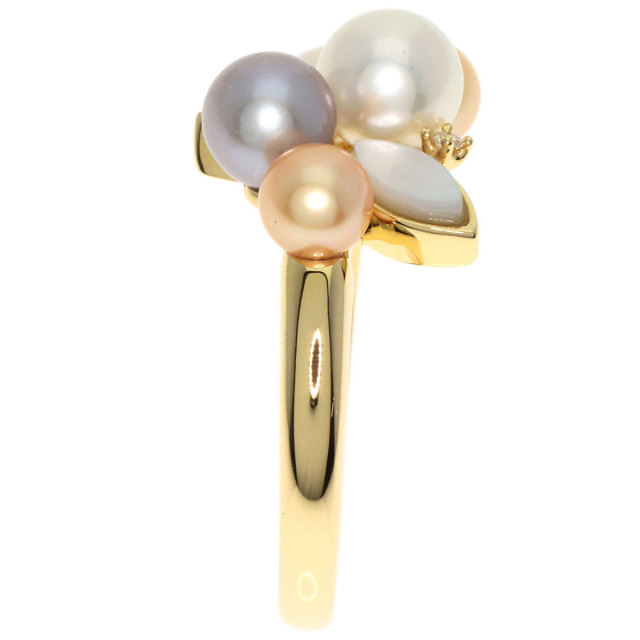 TASAKI タサキ パール 真珠 シェル 2P ダイヤモンド リング・指輪 K18  