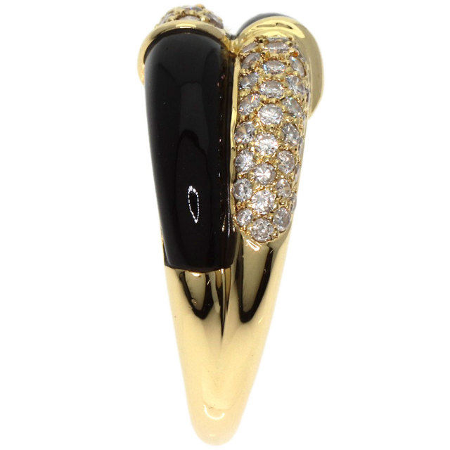 K18 オニキス ダイヤモンド リング　ジュエリー　アクセサリー ダイヤ入り オニキス メンズリング 脇石ダイヤモンド 0.95ct