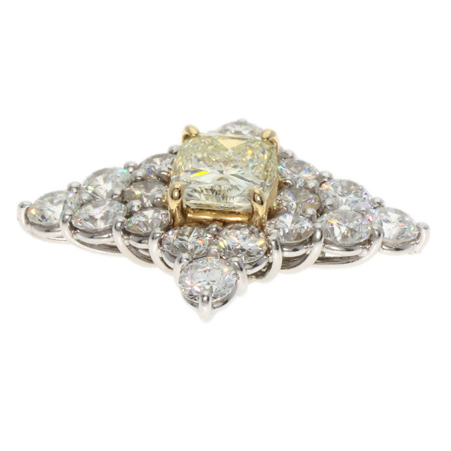 Pt900プラチナダイヤモンドトップ ペンダントトップ Pt900 ダイヤ付 (Type-CO-O) 中