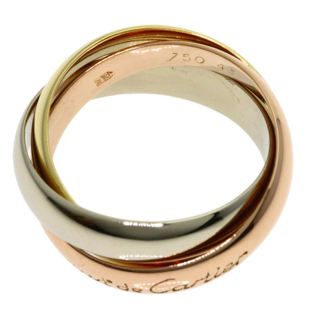 美品★ カルティエ トリニティリング スモール 49 約3.6g 幅約1.9㎜ CARTIER カルティエ トリニティ #43 リング・指輪 K18イエローゴールド