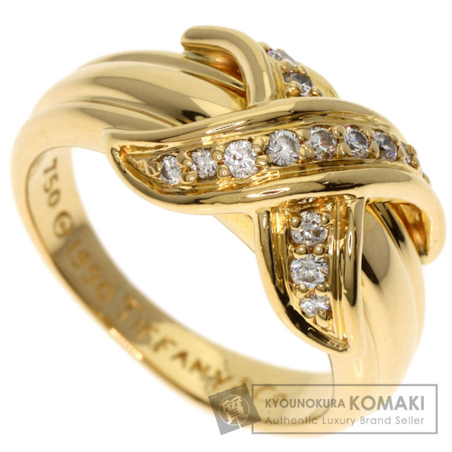 18金 k18 tiffany ダイヤモンド リング 7.5号【TIFFANY&Co./ティファニー】 ドッツバンド ダイヤモンド リング