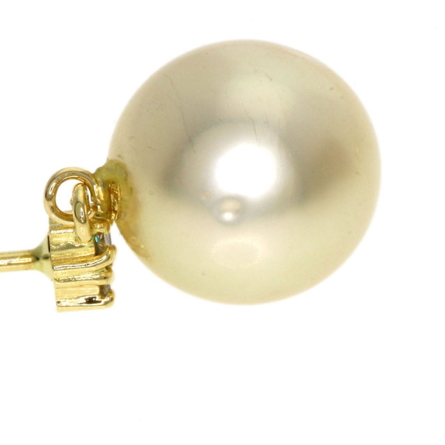 24時間セール⭐︎試着のみ⭐︎ MIKIMOTO パールピアス K18 ドロップ型 MIKIMOTO ミキモト ドロップ パール 真珠 ダイヤモンド ピアス